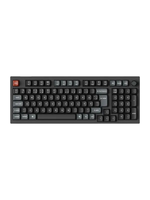 Keychron V5 Ultra 96% 8K Wireless Tri-Mode - POM Red - Gaming Tangentbord - Nordisk - Svart