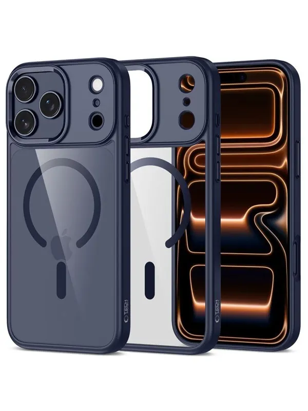 Tech-Protect MagMat MagSafe Case for iPhone 17 Pro - Clear Navy Blue