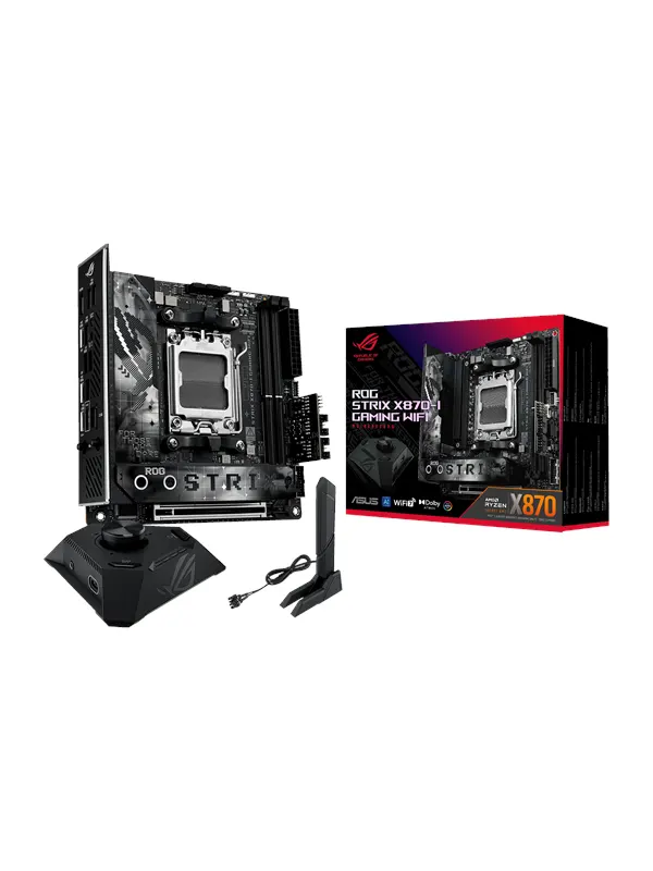 ASUS ROG STRIX X870-I GAMING WIFI Moderkort - AMD X870 - AMD AM5 - DDR5 RAM - Mini-ITX
