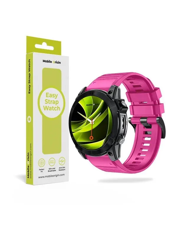 Mobile Origin Easy Strap Silicone Watch 22mm Pink