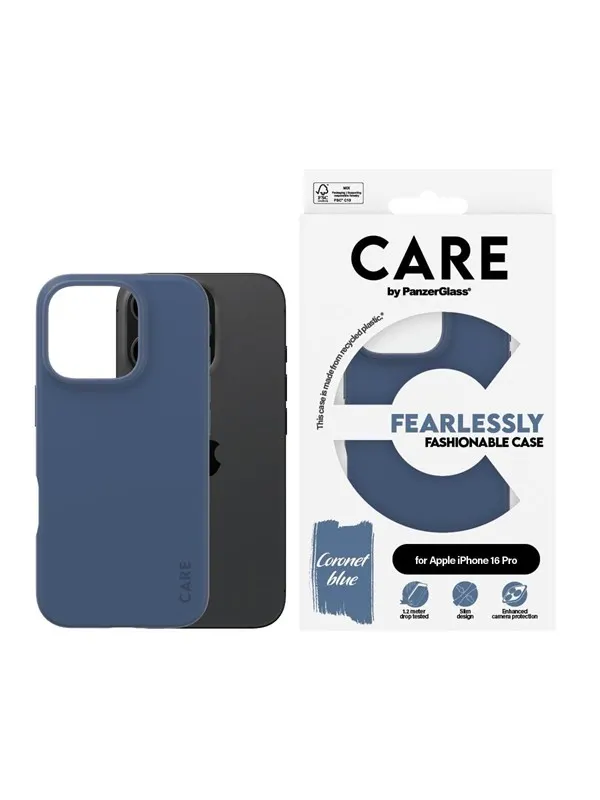 CARE by PanzerGlass Case Fashion Blue iPhone 16 Pro
