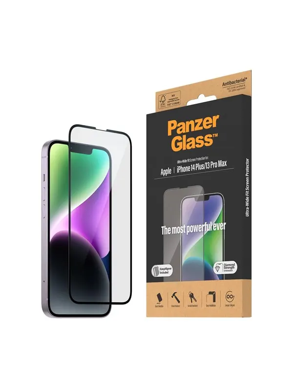 PanzerGlass Screen Protector Apple iPhone 14 Plus | 13 Pro Max | Ultra-Wide Fit w. EasyAligner