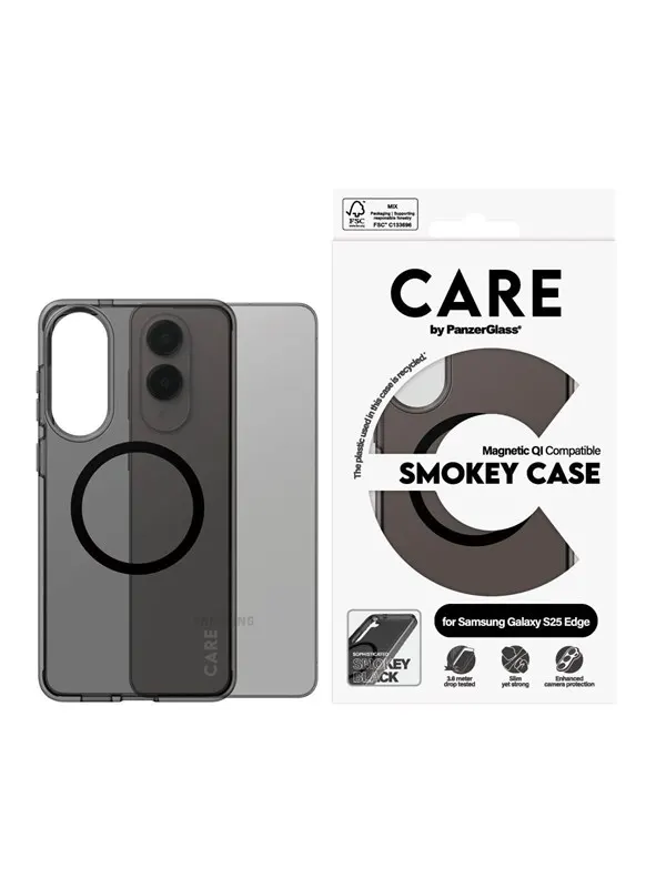 CARE by PanzerGlass Flagship Case Urban Combat Smokey w. Black Qi Compatible Samsung S25 Edge