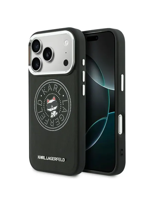 Karl Lagerfeld Point & Choupette Sketch MagSafe Case for iPhone 17 Pro - Black