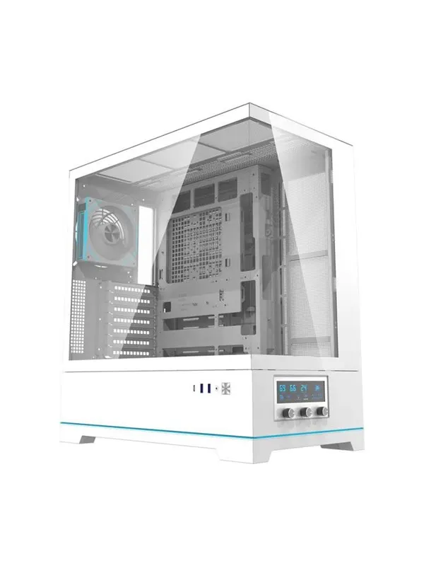 Darkflash DY451 PRO computer case with fan (white) - Chassi - Miditower - Vit