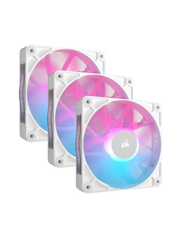Corsair iCUE LINK RX120 RGB 3-pack - Chassi fläkt - 120mm - Vit med RGB-ljus - 36 dBA
