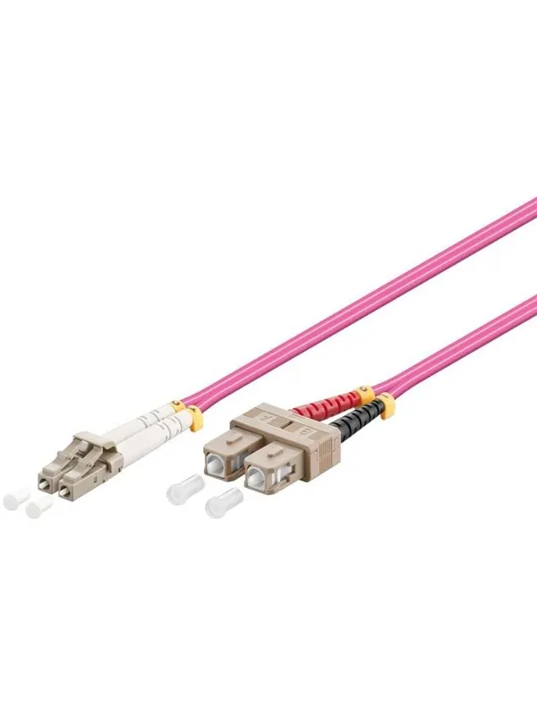 Pro Fiber Optisk LC - SC OM4 - 0.5m - Röd - 0.5m
