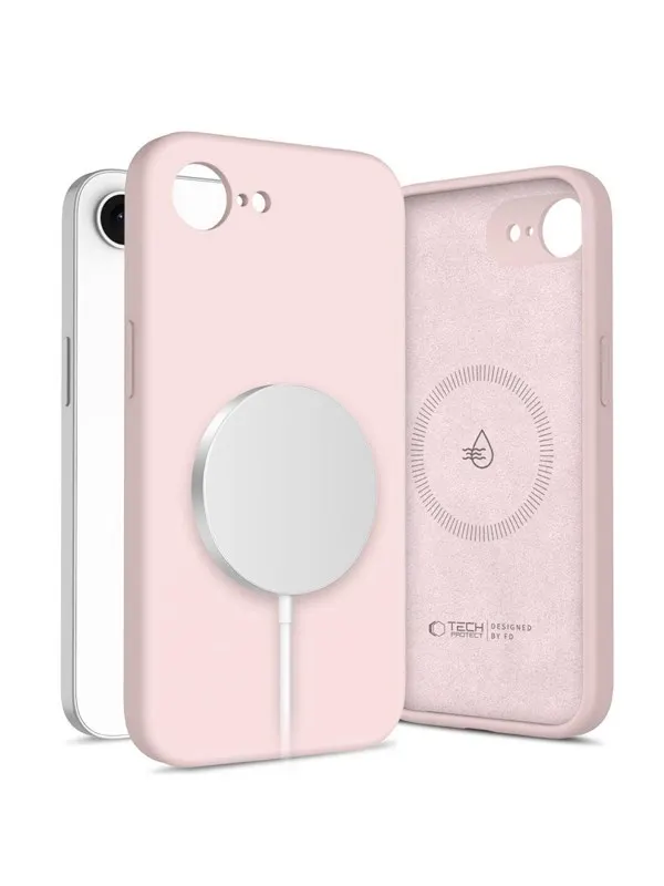 Tech-Protect Silicone MagSafe Case for iPhone 16e / 17e - Pink