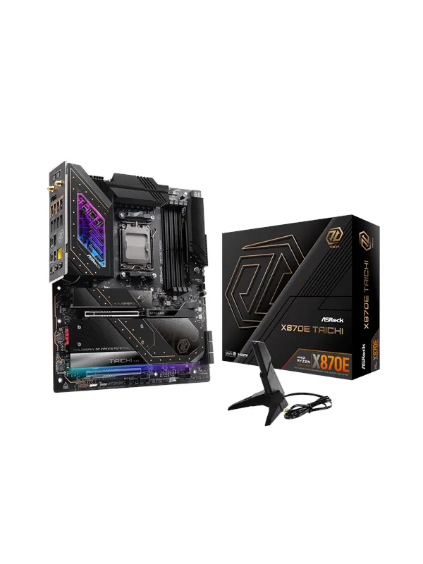 ASRock X870E TAICHI Moderkort - AMD X870E - AMD AM5 - DDR5 RAM - Extended ATX