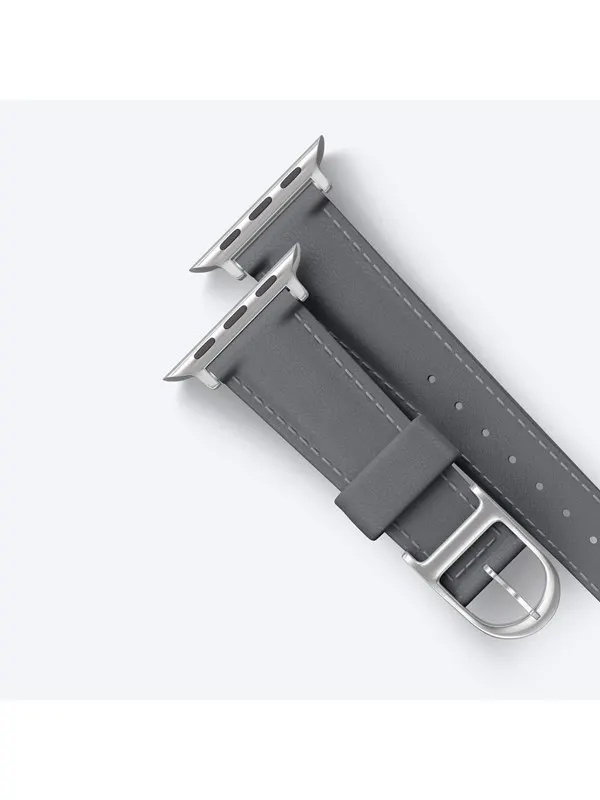 AmazingThing Class Band Leather Strap for Apple Watch 45 / 46 / 49 mm - Gray