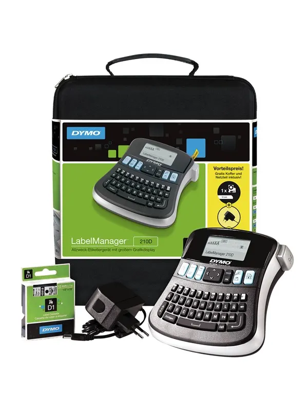 DYMO LabelManager 210D-etikettskrivare och bärväska