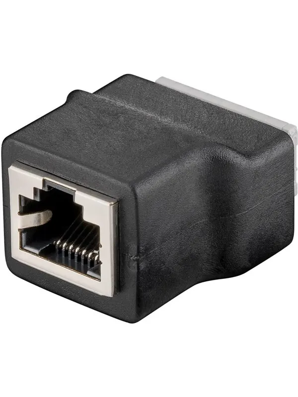 Pro Terminal Block 8-pin > RJ45 female (8P8C) - Svart