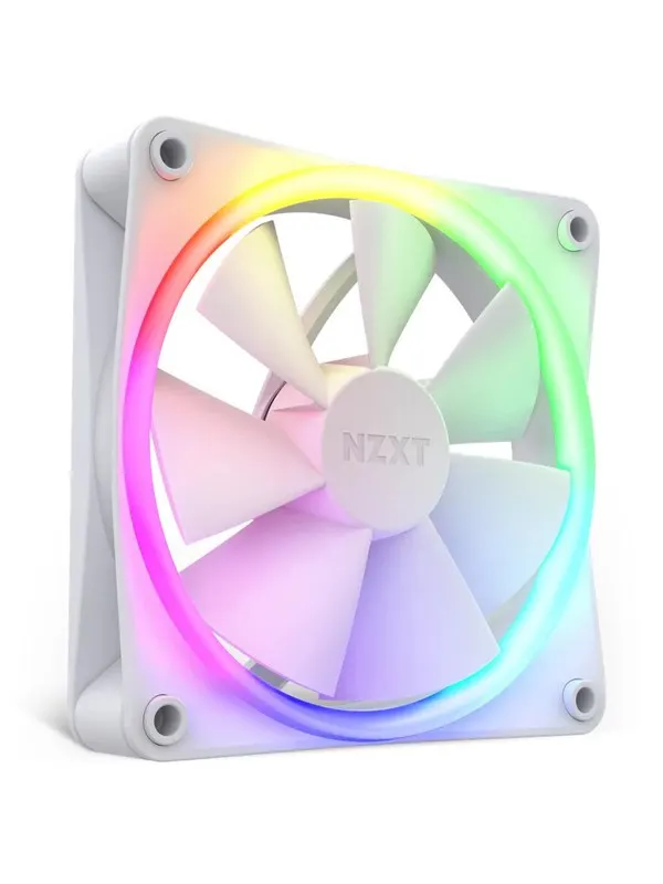 NZXT F120 RGB - White - Chassi fläkt - 120mm - Vit med RGB-ljus - 28 dBA