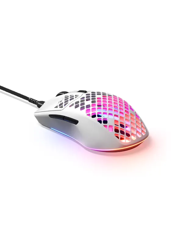 SteelSeries Aerox 3 2022 - Snow - Gamingmus - Optic - 6 knappar - Vit