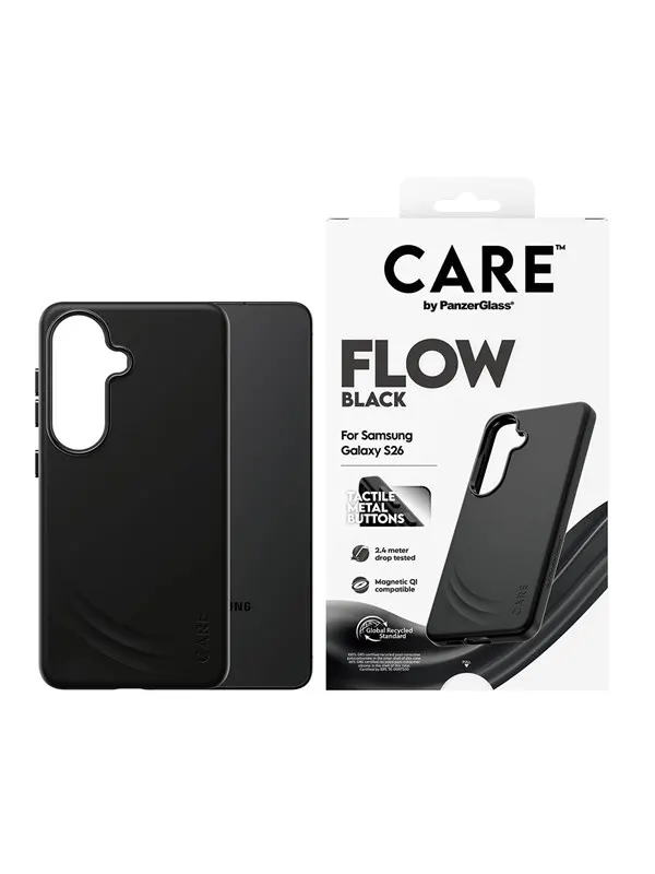 CARE by PanzerGlass Flow Case Black w. Qi Samsung Galaxy S26