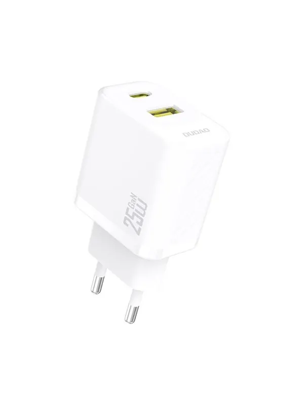 Dudao A26T GaN 25W USB-A USB-C Charger - White