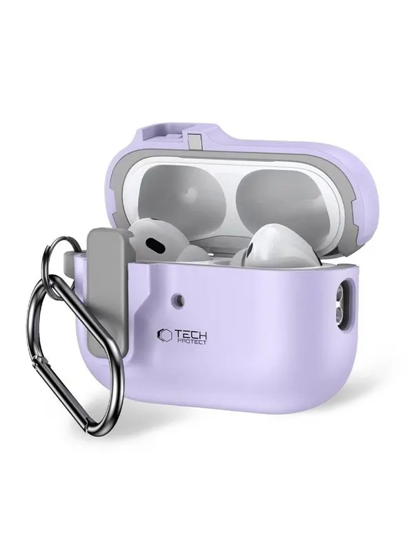 Tech-Protect Slim Hook Case with Carabiner for Apple AirPods Pro 1/2 - Purple