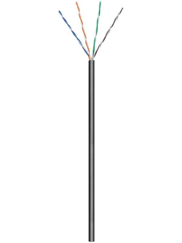 Pro CAT 6 outdoor network cable U/UTP black 100 m - Svart - 100m