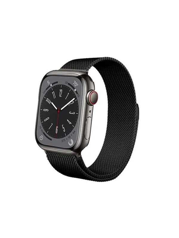 CRONG Milano Steel - Stainless Steel Strap for Apple Watch 44/45/46/49 mm (Black)