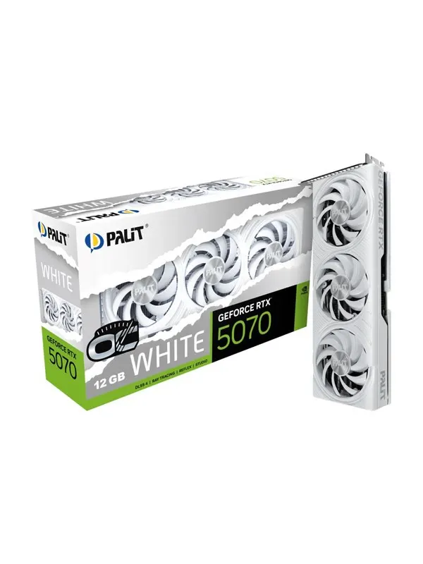 Palit GeForce RTX 5070 White OC - 12GB GDDR7 RAM - Grafikkort