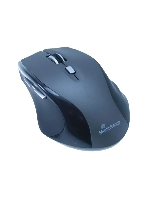 MediaRange trådlös optisk mus - Svart/grå - Mouse - Optic - 5 knappar - Grå
