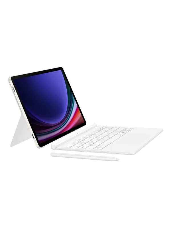Samsung Galaxy Tab S10 FE / Tab S9 FE / Tab S9 - Book Cover Keyboard - White (English) - Tastatur & Folio set - Vit