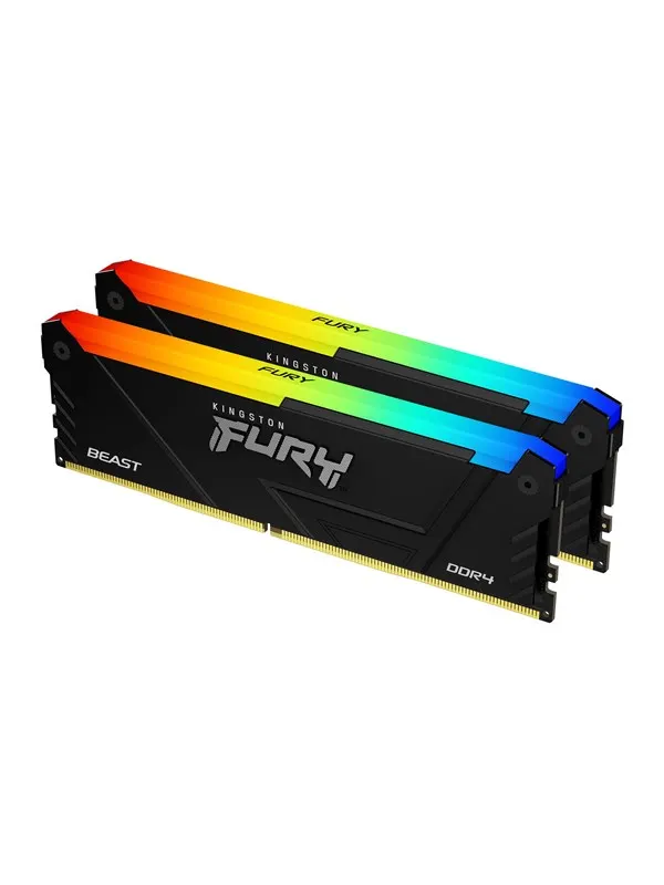 Kingston FURY Beast RGB DDR4-3600 - 32GB - CL18 - Dual Channel (2 pcs) - Intel XMP - Svart med RGB