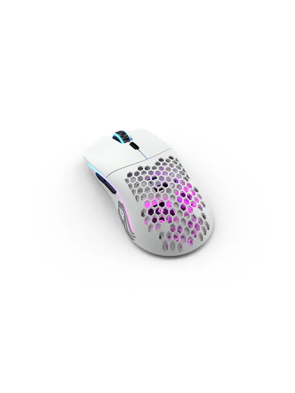 Glorious Model O- Wireless - Matte White - Gamingmus - Optic - 6 knappar - Vit med RGB ljus