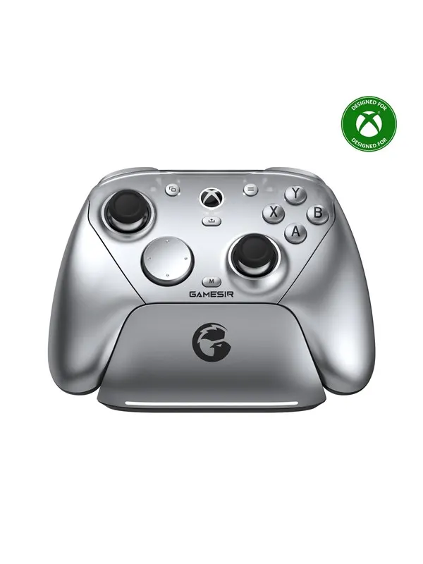 GameSir G7 Pro Multiplatform Gamepad - Metallic Silver (TMR Sticks Hall-Effect Triggers) - Xbox Licensed - Wireless Controller - Microsoft Xbox One X