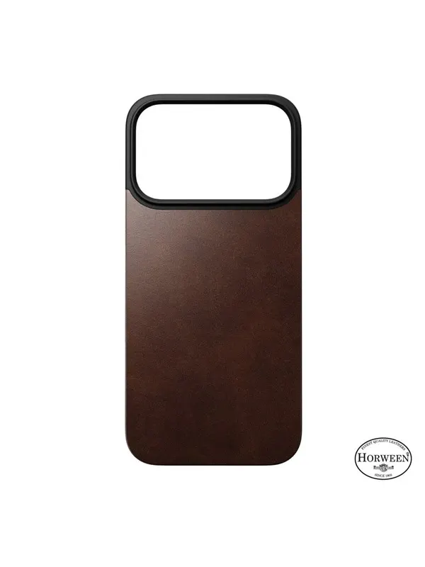 Nomad - Magnetic Leather Back - iPhone 17 Pro | Rustic Brown | Horween | MagSafe