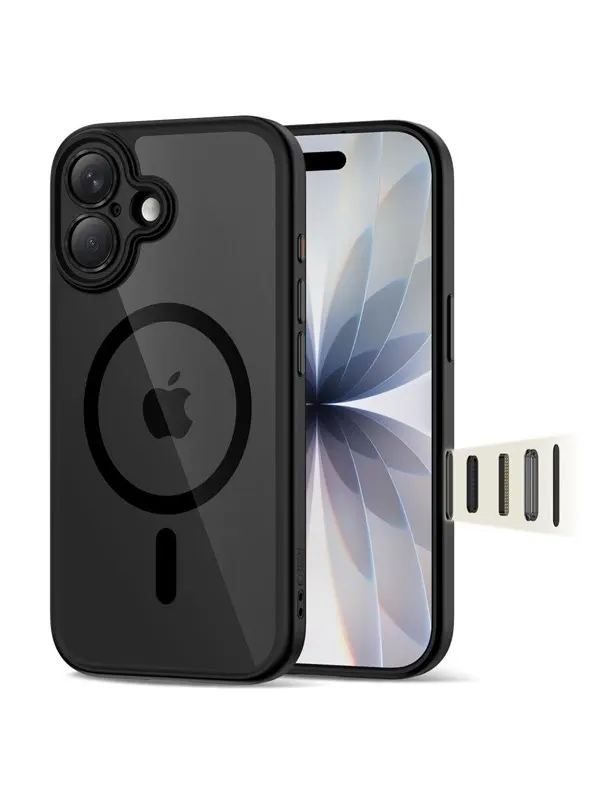 Tech-Protect Magpeak Magsafe CC Case for iPhone 17 - Clear Black