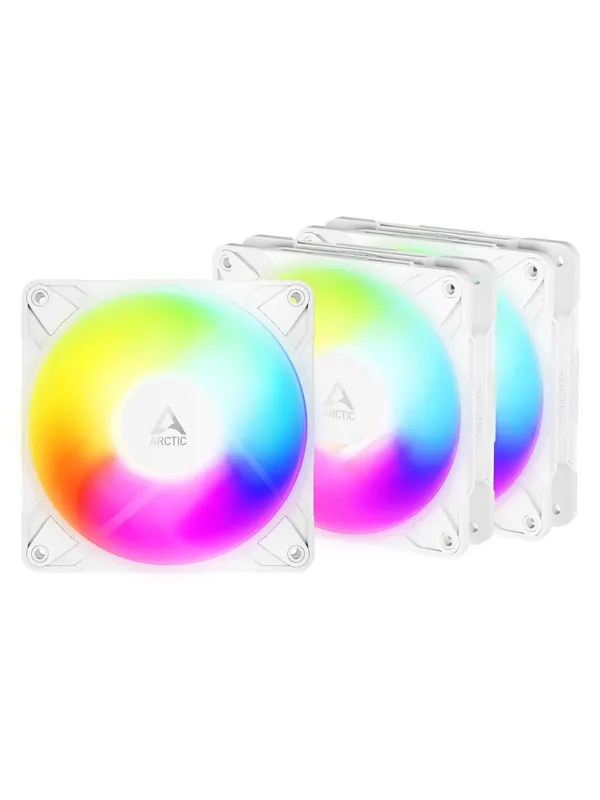 Arctic P12 Pro Reverse A-RGB (White) - 3 Pack - Chassi fläkt - 120mm - Vit