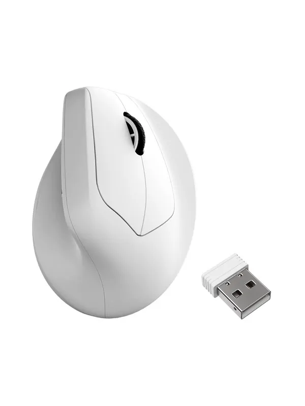 Keychron M5 Wireless Ergonomic - Ergonomisk mus - Optic - 5 knappar - Vit