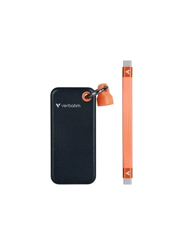 Verbatim Pocket SSD - 256GB - USB 3.2 Gen 2 - Svart / Orange
