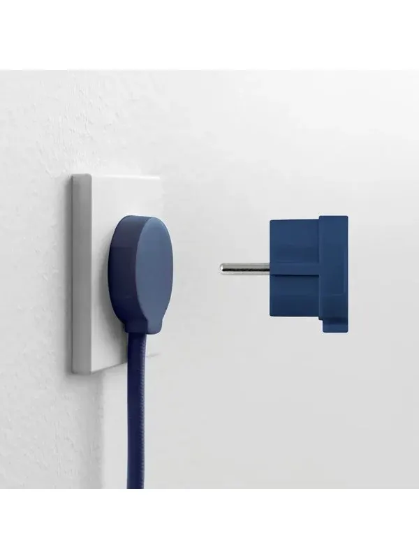 NORM F Platt Stickpropp, Matt Blå (Schuko-standard)
