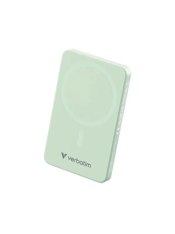 Verbatim Charge 'n' Go Essentials wireless power bank - magnetic - 24 pin USB-C - 20 Watt - 5000 mAh