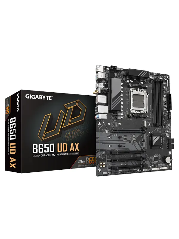 GIGABYTE B650 UD AX Moderkort - AMD B650 - AMD AM5 - DDR5 RAM - ATX