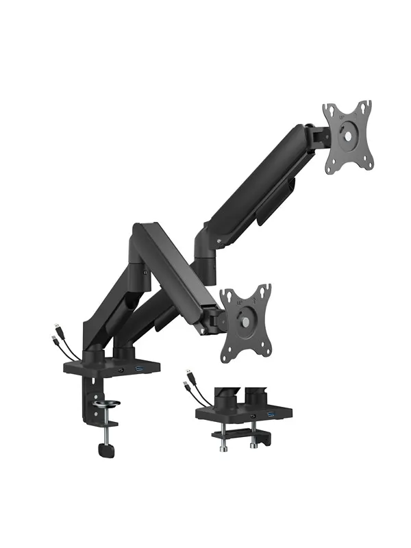 Gembird Adjustable desk display mounting arm with USB ports 2-displays 17"-32"