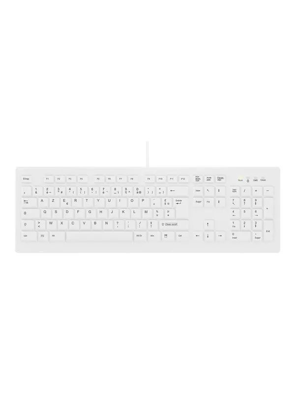 Cherry Contour Active Key MedicalKey ClassicClean AK-C8100 - keyboard - medical hygienic design full size - AZERTY - French - white Input Device - Tangentbord - Fransk - Vit