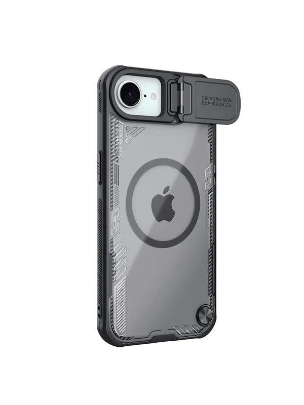 Nillkin Iceblade Prop Magnetic Case with Lens Cover and Stand for iPhone 16e - Black