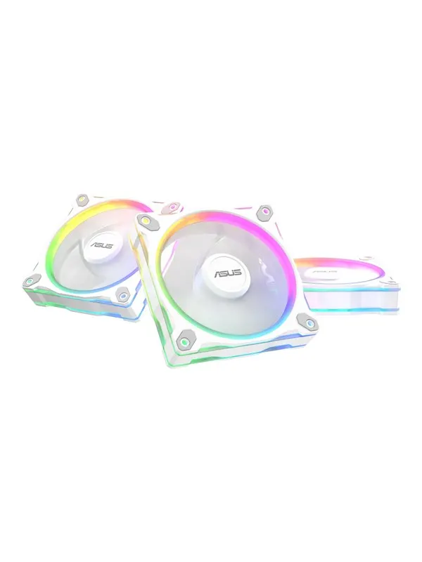ASUS Prime MR120 White Reverse (3-pack) - Chassi fläkt - 120mm - Vit med RGB-ljus
