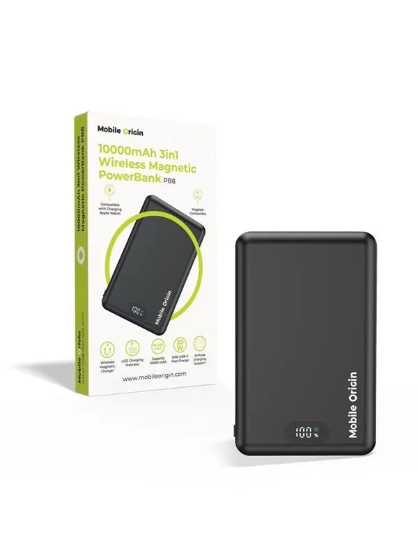 Mobile Origin PowerBank 10000mAh 3in1 Wireless Magnetic PowerBank PB8 - 10000 mAh