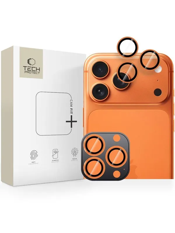 Tech-Protect  Camring Fit+ Camera Cover for iPhone 14 Pro / Max / 15 Pro / Max / 16 Pro / Max / 17 Pro / Max - Orange