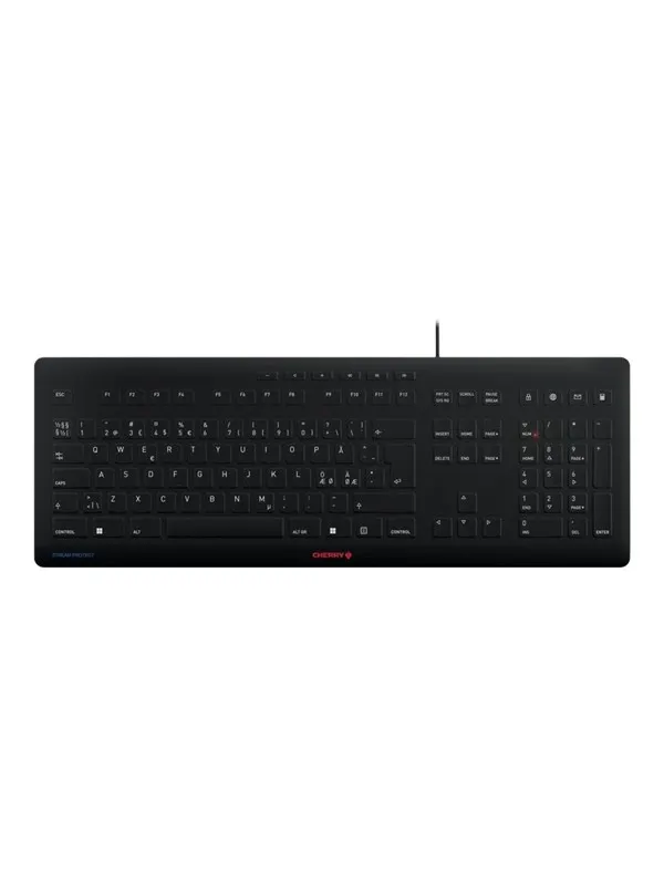 Cherry STREAM KEYBOARD - Tangentbord - Nordisk - Svart