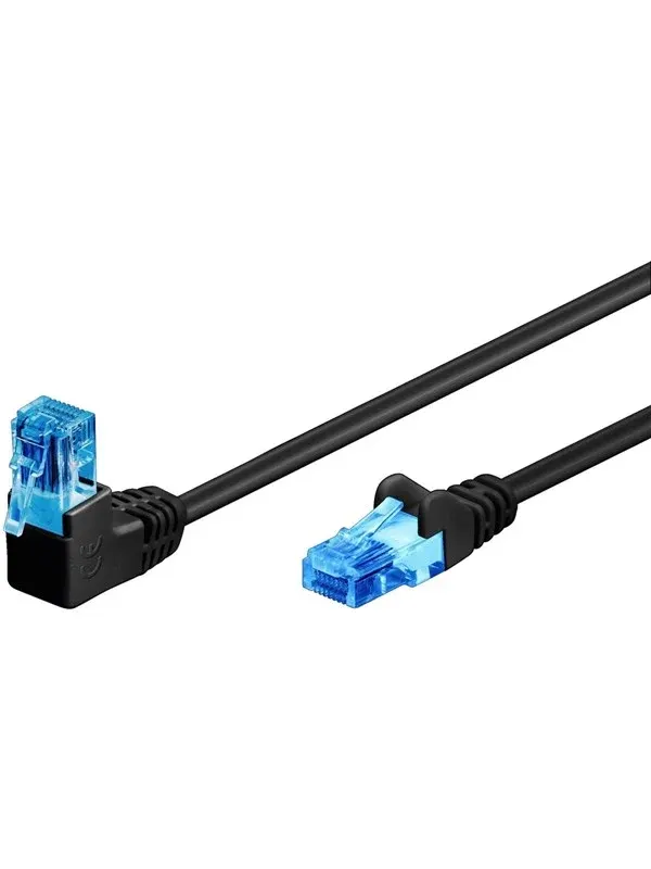 Pro LAN CAT 6A U/UTP 90° - Svart - 3m