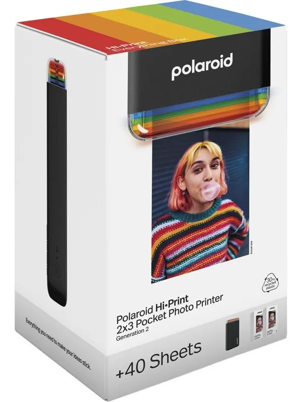 Polaroid Hi-Print 2x3 Gen 2 Pocket Photo Printer Everything Box - Black