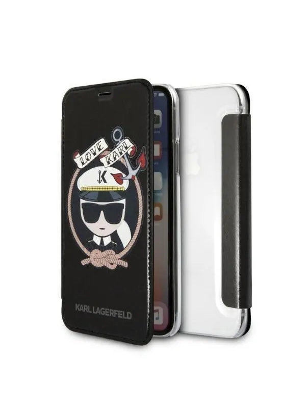 Karl Lagerfeld Signature Glitter iPhone X/Xs Case - Black