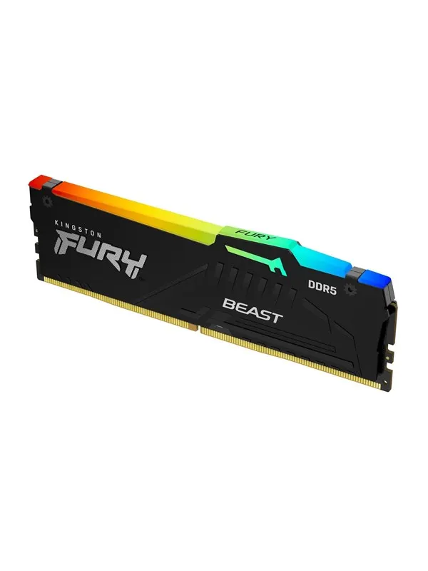 Kingston FURY Beast RGB DDR5-6400 - 32GB - CL32 - Single Channel (1 pcs) - AMD EXPO & Intel XMP - Svart med RGB