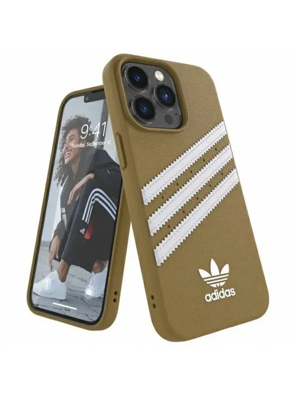 Adidas OR Moulded Case PU for iPhone 13 Pro / iPhone 13 - Beige and Gold