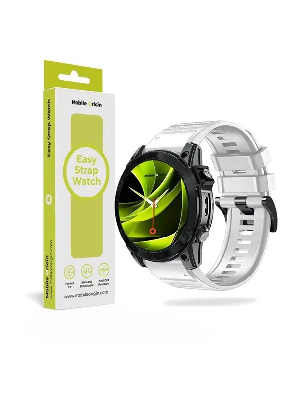Mobile Origin Easy Strap Silicone Watch 22mm White